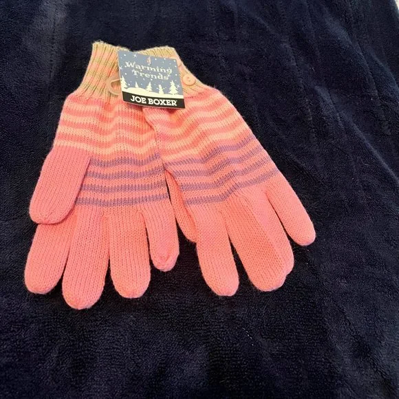 NWT! Pink, Lavender, Green & White Joe Boxer Gloves - Picture 2 of 2